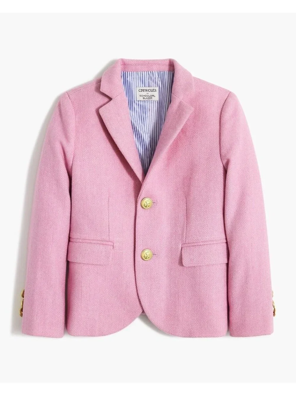 J.Crew Crewcuts Girls' schoolgirl blazer in pink ivory